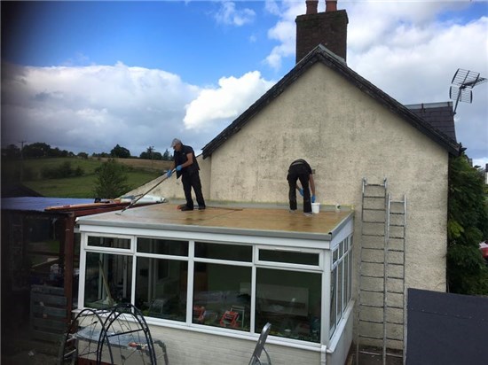 Flat Conservatory Roof Conversion in progress